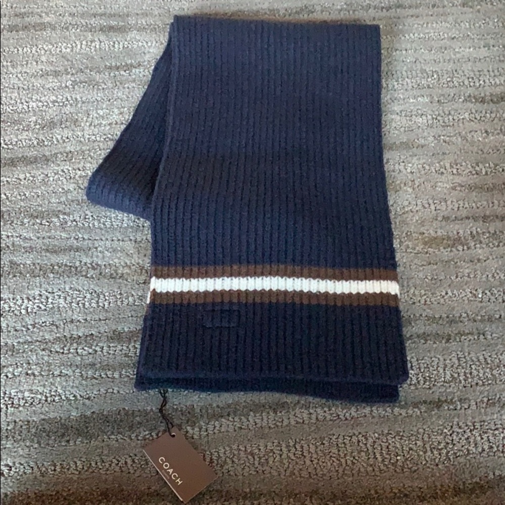 NWT Coach Navy Wool Scarf